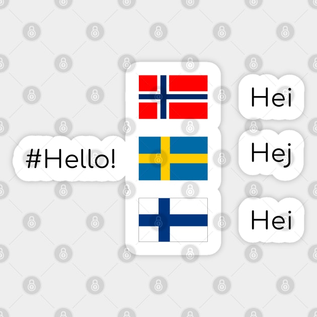 Hello Scandinavians Sticker by Aurealis